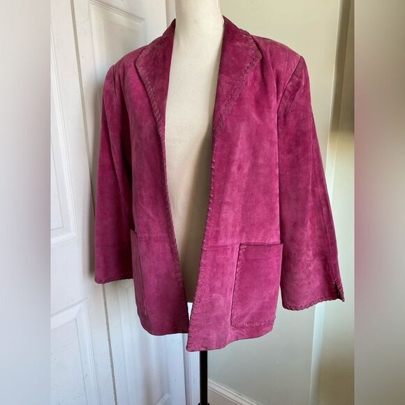 Y2K/90S Suede Pink/ Fuchsia Brand Redd Jacket - Picture 9 of 12